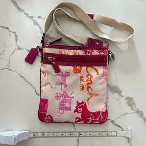 Coach Canvas Signature Horses and Carriage Satchel